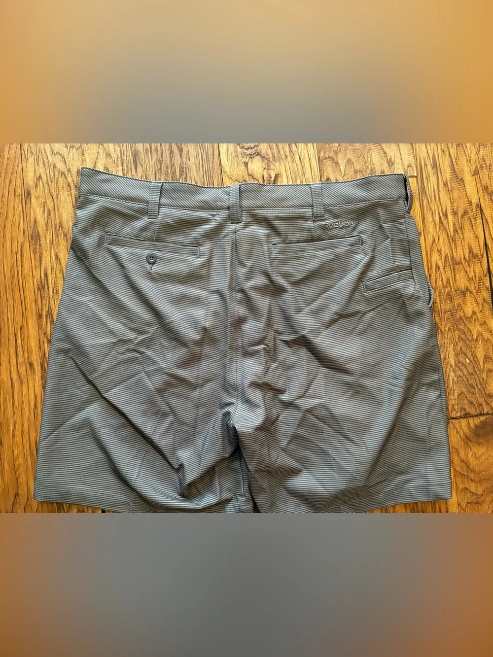 Reebok Men's Gray Pinstripe Flat Front Shorts